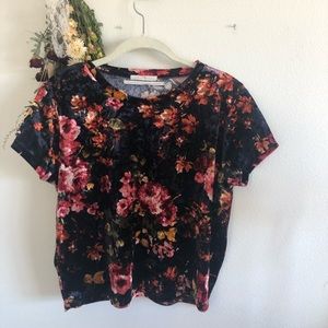 Velvet floral top